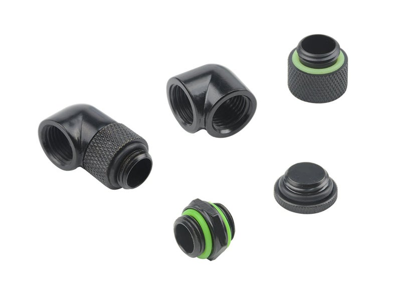 BXQINLENX 20 PCS Silver Chrome G1/4" Plug Fittings for Computer Water Cooling System (Black) - Image 3
